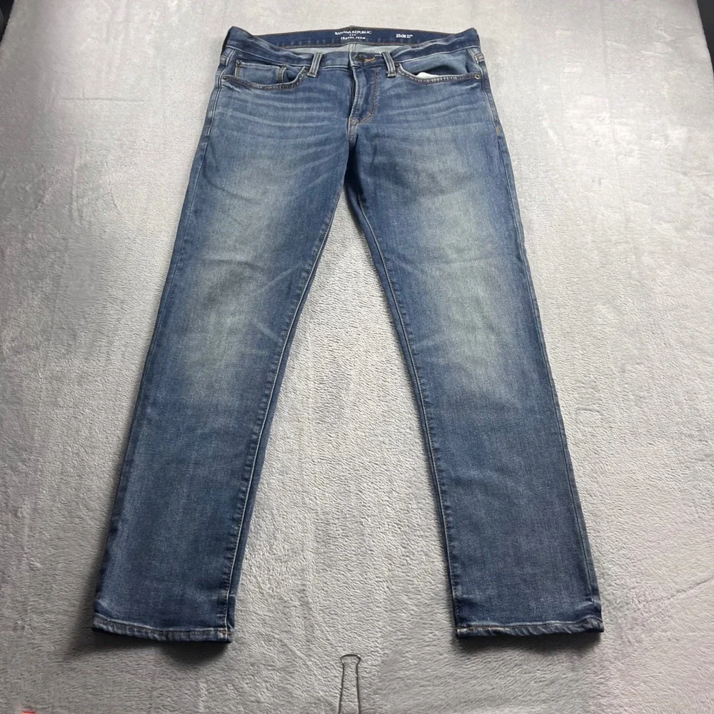 Banana Republic Travel Jean Mens 32x30 Slim Fit Medium Wash Blue Denim Pants
